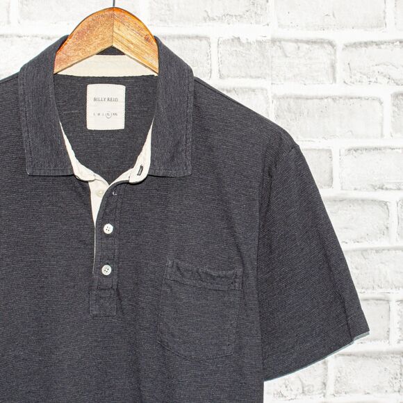 BILLY REID Men's Size XL Short Sleeve Polo Shirt Gray Cotton - Picture 2 of 6